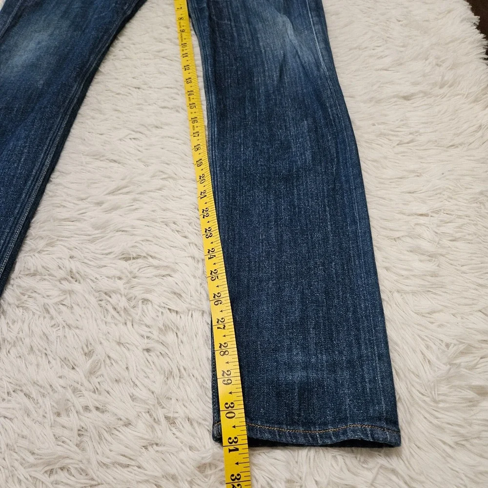 Rag & Bone Men's Sz 30x32 Denim Blue Button Fly Slim Straight Linen Rinse‎ Jeans